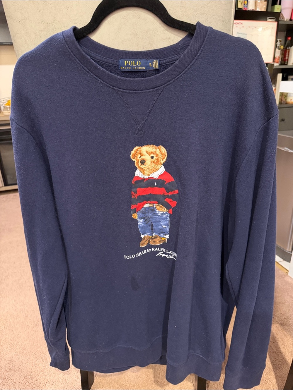 Polo by Ralph Lauren Navy Bear Crewneck Sweatshirt